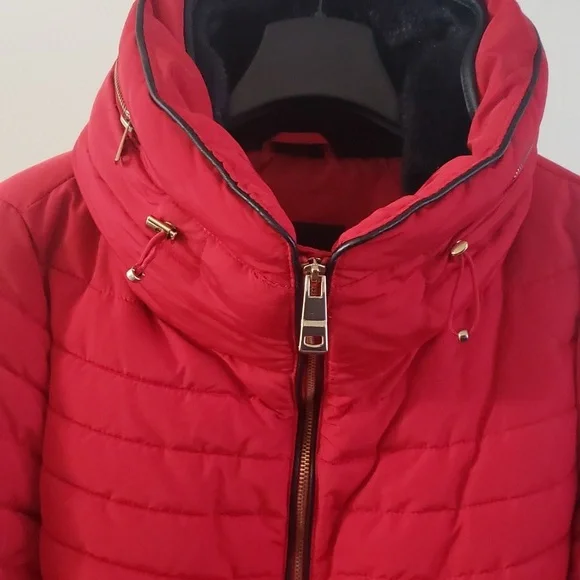 Zara Red Puffer Jacket - Picture 6 of 16